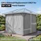 Gray gazebo sidewall replacement set on a metal gazebo frame