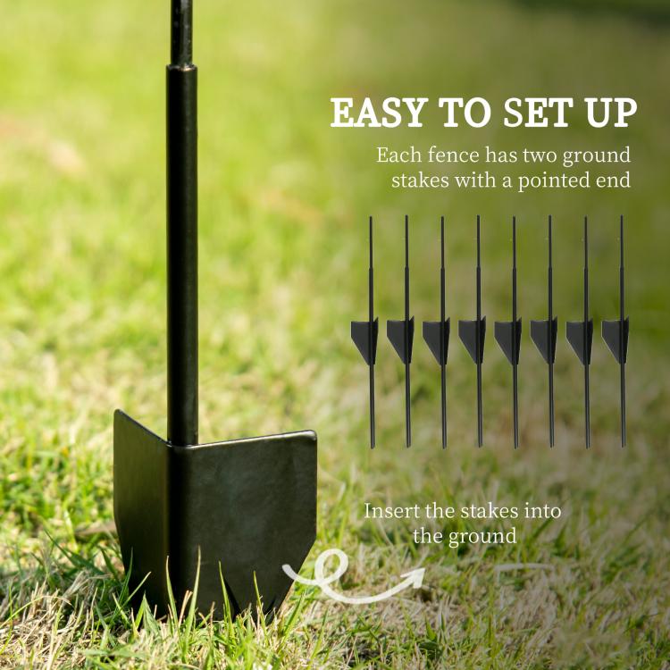 Steel fence ground stakes and pointed base for easy installation