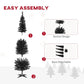 Artificial pencil Christmas tree assembly diagram with detachable base and sections