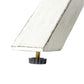 Close-up of coffee table leg connector with adjustable leveling foot
