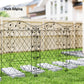Ornamental steel garden fence panel with diamond lattice and scrollwork top