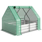 Green mesh mini greenhouse with zip cover and galvanized raised bed frame