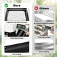 Black steel raised garden bed diagram showing internal reinforcing rods
