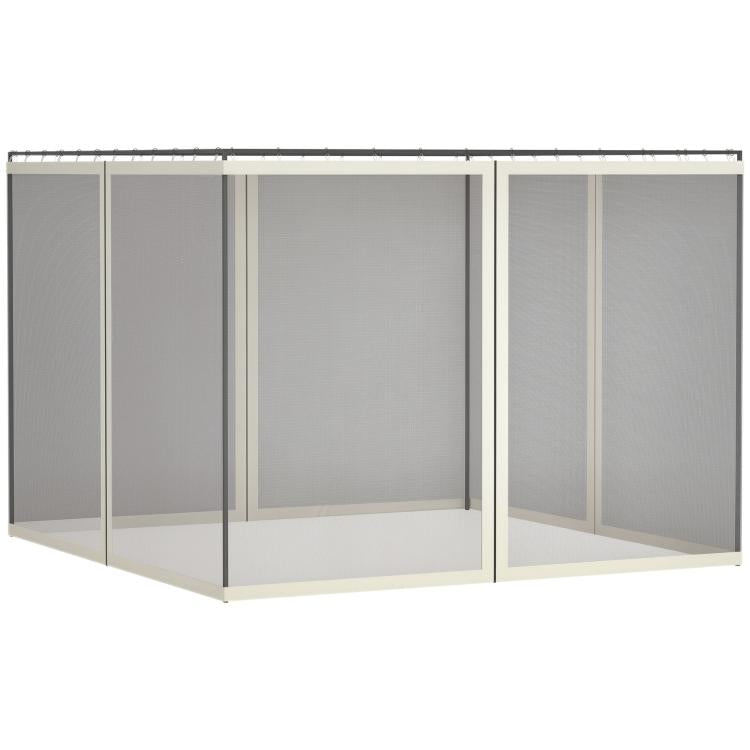 Replacement mesh sidewall netting panels, dark gray mesh with white zipper columns
