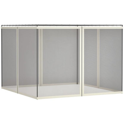 Replacement mesh sidewall netting panels, dark gray mesh with white zipper columns