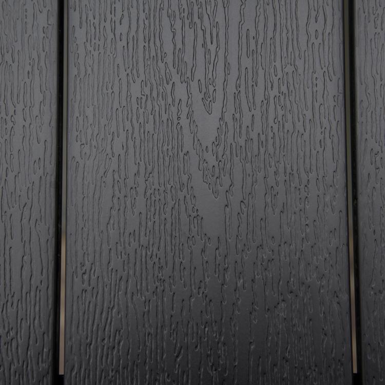 Woodgrain black rectangular tabletop surface detail
