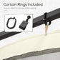 Black curtain rings and clips for attaching cream mesh sidewall netting