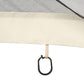 Cream mesh sidewall top seam with attached black curtain ring