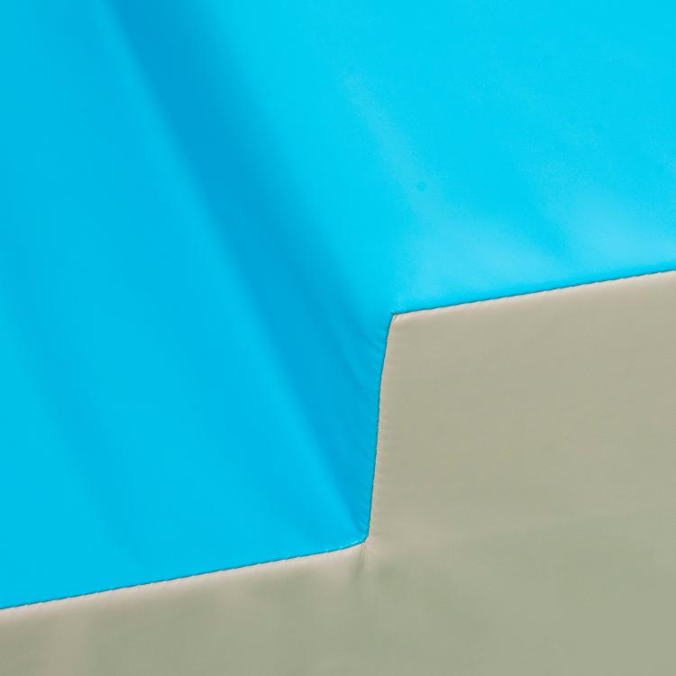Foam climbing block with blue and beige surfaces, soft play for toddlers
