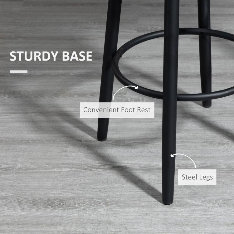 Black bar stool base with round footrest and steel legs