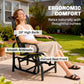 Black rocking lounger chair with high back, smooth armrests, curved seat front