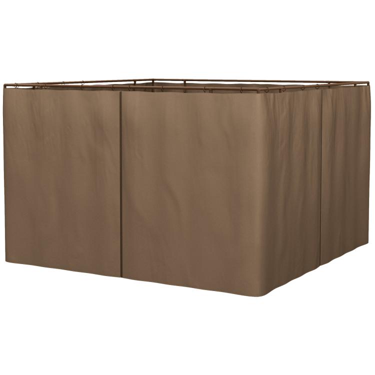 Brown gazebo sidewall panel with vertical seams and top frame