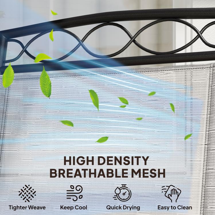Breathable high-density mesh back for folding patio chair