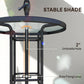 Umbrella hole and pole-fixing loop on round glass-top table frame