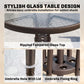 Round tempered glass table top with umbrella hole and lid