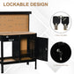 Multipurpose Workbench, Workshop Tool Table with Slide Drawer, Peg Board, Storage Cabinet with Keys