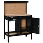 Multipurpose Workbench, Workshop Tool Table with Slide Drawer, Peg Board, Storage Cabinet with Keys