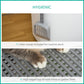Covered cat litter box with detachable scoop and high-edged top lid with holes