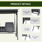 2 Person Porch Swing with Canopy, Storage Table, Cup Holder, Gray
