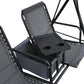 2 Person Porch Swing with Canopy, Storage Table, Cup Holder, Gray