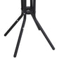 Bar height bistro table base with three black legs and center support