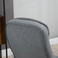Grey upholstered executive chair backrest with padded headrest