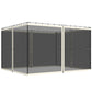 Gazebo mesh sidewall netting with cream trim and two zippered front openings
