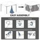 Gazebo mesh sidewall netting installation with hooks and rings on a track