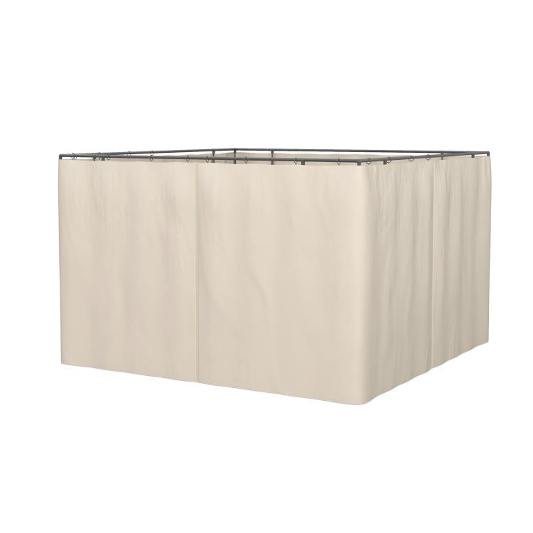 Beige gazebo sidewall panel with top grommets and hook loops