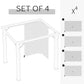 Gazebo sidewall set of four panels with corner attachment points diagram