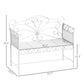 Cream white metal garden bench outline with armrests and slatted seat