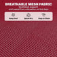 Wine red breathable mesh fabric surface with fine texture and bungee-style edge