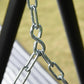 Hanging porch swing chain links and metal hooks