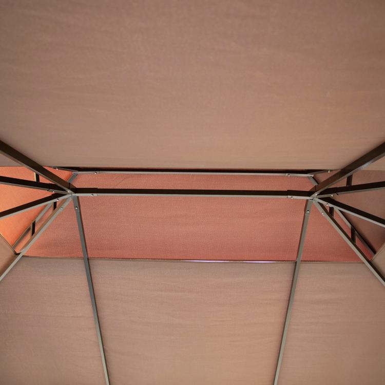 Outdoor patio gazebo roof and aluminum frame with double top panels