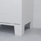 White laundry storage cabinet base with lower compartment door