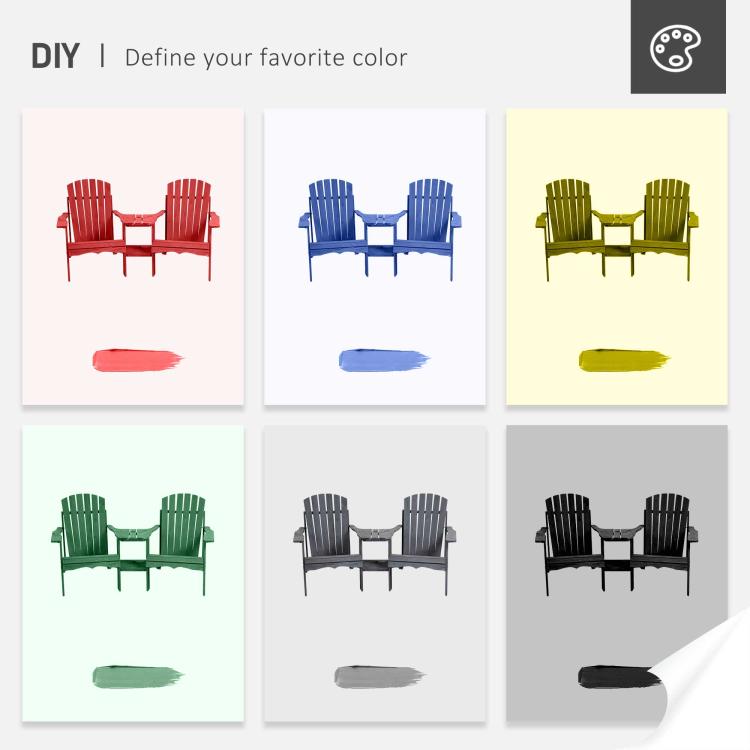 Color swatches for Adirondack bench set in multiple painted finishes.