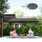 Extra-large dark gray patio umbrella canopy with central pole for shade
