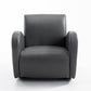 Grey toddler armchair with tall backrest and cushioned seat, PU leather style