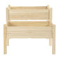 Two-tier raised wooden planter bed stand, front view without plants