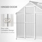 Greenhouse hinged door with lock hardware, clear polycarbonate panels, aluminum frame