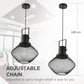 Industrial Pendant Light Fixtures with Adjustable Hanging Chain, Black