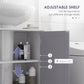 Adjustable-shelf bathroom sink cabinet with gray interior compartments and door fronts