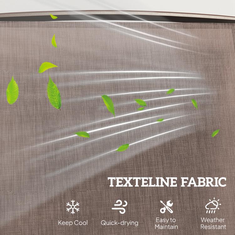 Dark brown textiline sling fabric panel with breathable texture and leaf pattern