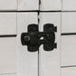 Lockable cabinet door latch with black hardware