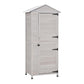White 4-tier garden storage shed cabinet with double doors