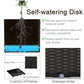 Self-watering raised garden bed base with drainage holes and watering disk