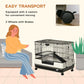 2-tier rolling small animal cage with four caster wheels and black wire body