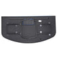 Foldable poker table underside with reinforced storage panels and card tray handle
