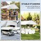 White carport canopy for outdoor events like dining or weddings