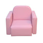 Pink kids armchair with padded seat and rounded backrest, compact single seat